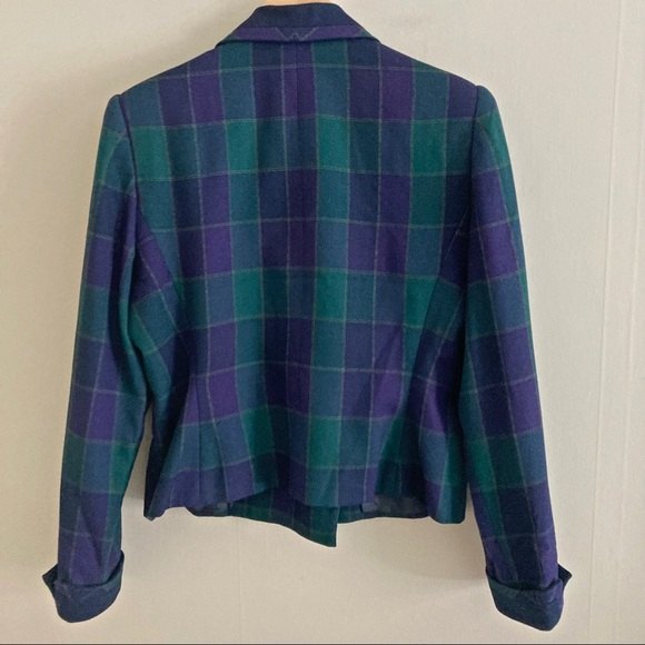 ☀️VINTAGE En Avance tartan checkered double breasted blazer jacket - Picture 4 of 8